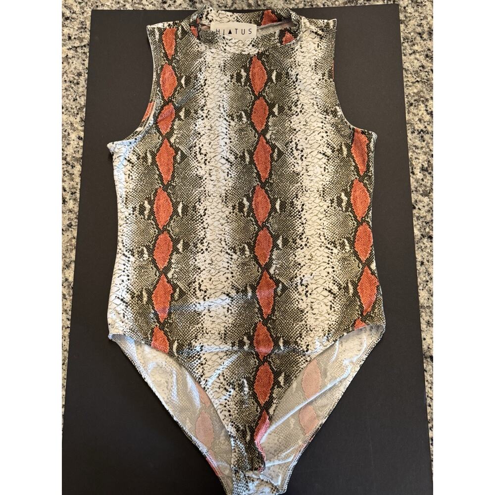 Ladies Hiatus Animal Skin Bodysuit Size Large